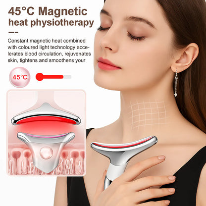 Ninthwave Neck & Face LED Massager – 7-Color Light, Warm Therapy, 3 Massage Modes